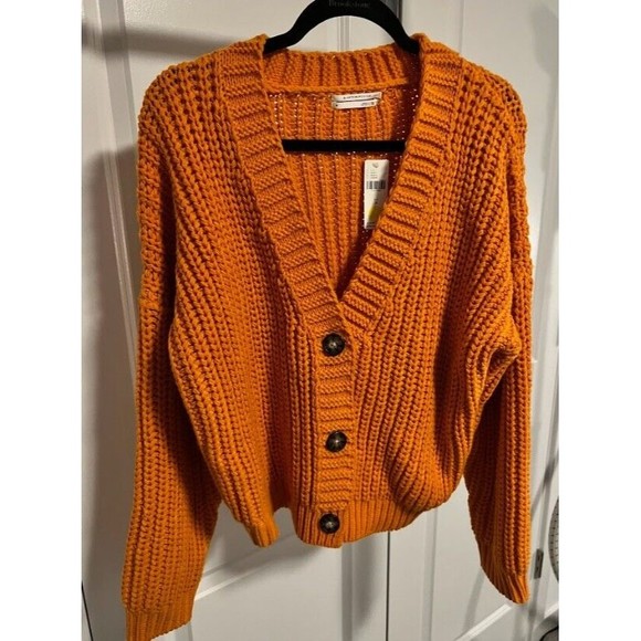 Anthropologie Weekend Cardigan SIZE M new orange color - Picture 4 of 12